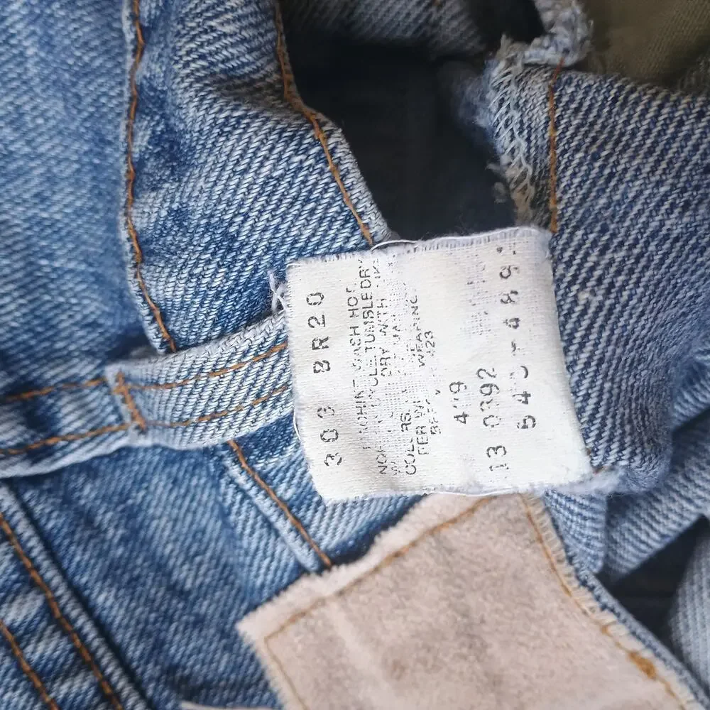 Levi's Orange Tab Vintage Faded Denim Jean Shorts Jorts 34x3.5 Raw Hem Western